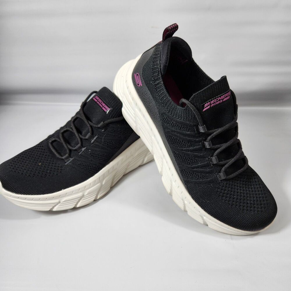 Skechers Bobs Sport B Flex Hi  Shoes Women’s 8 1/2 Memory Foam Black/Pink 117384